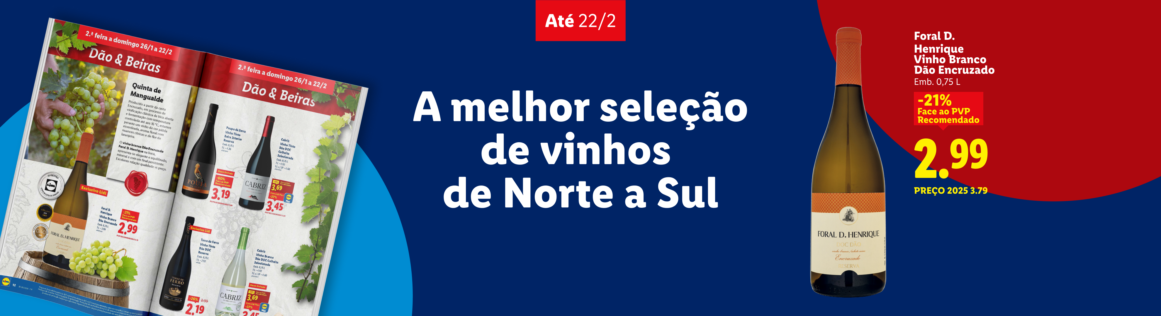 Seleção de vinhos de Dão e Beiras, com destaque para um vinho branco e tinto.