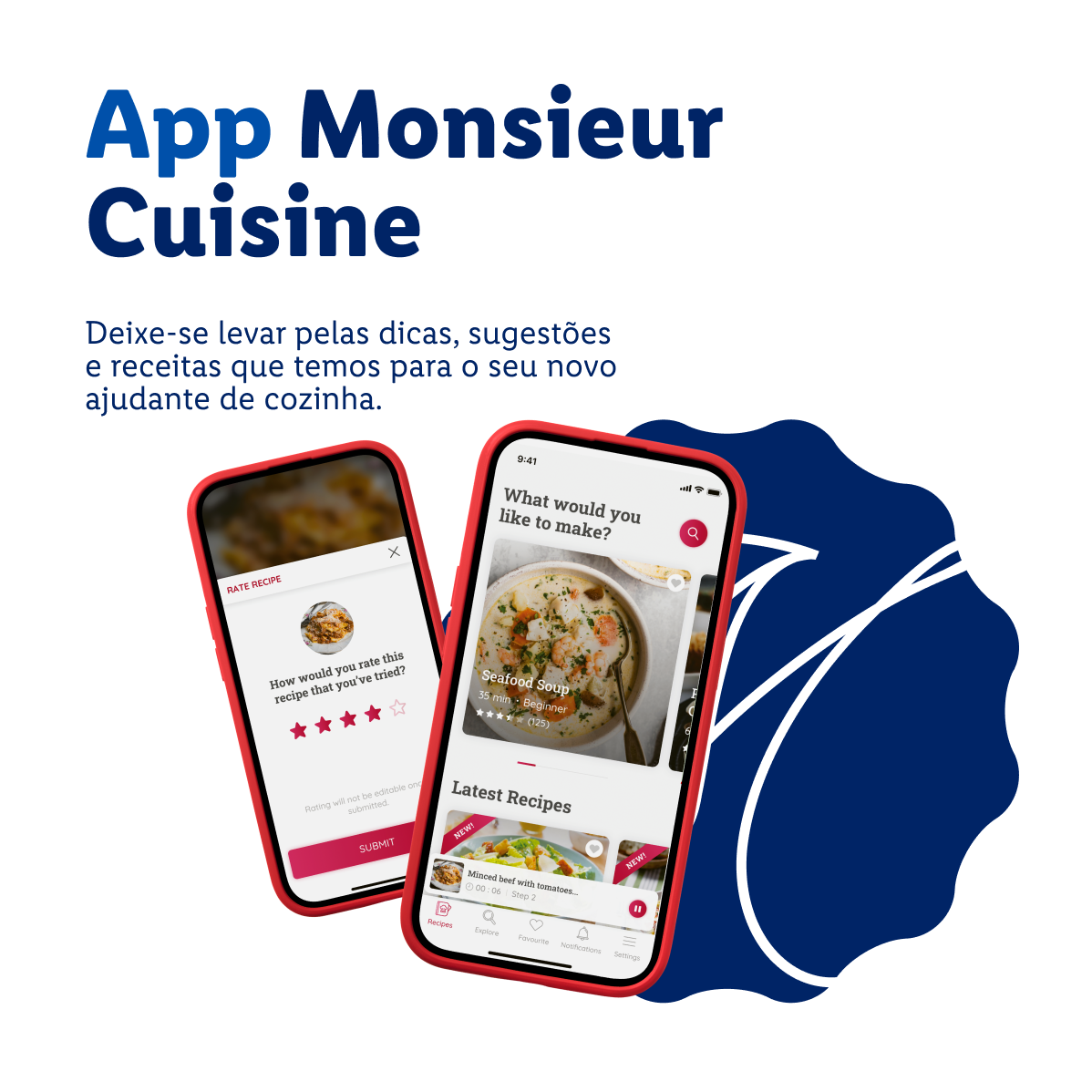 Aplicação Monsieur Cuisine: descubra receitas e dicas para o seu novo ajudante de cozinha.
