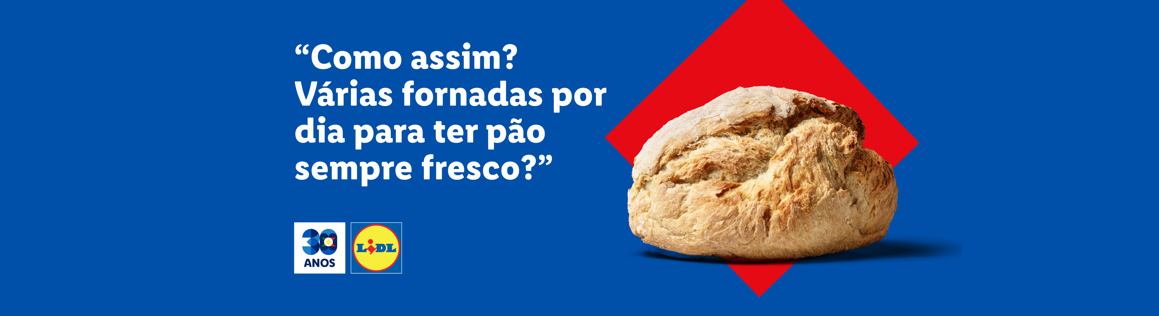 Pão fresco Lidl: várias fornadas diárias para pão sempre fresco.