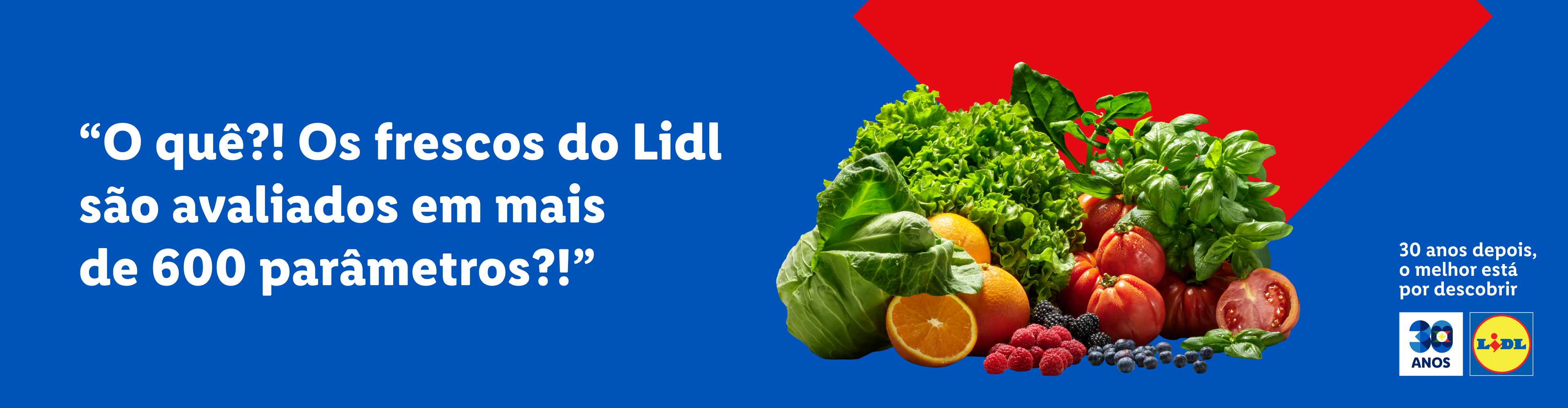 Frutas, legumes e verduras frescos do Lidl, avaliados em mais de 600 parâmetros.