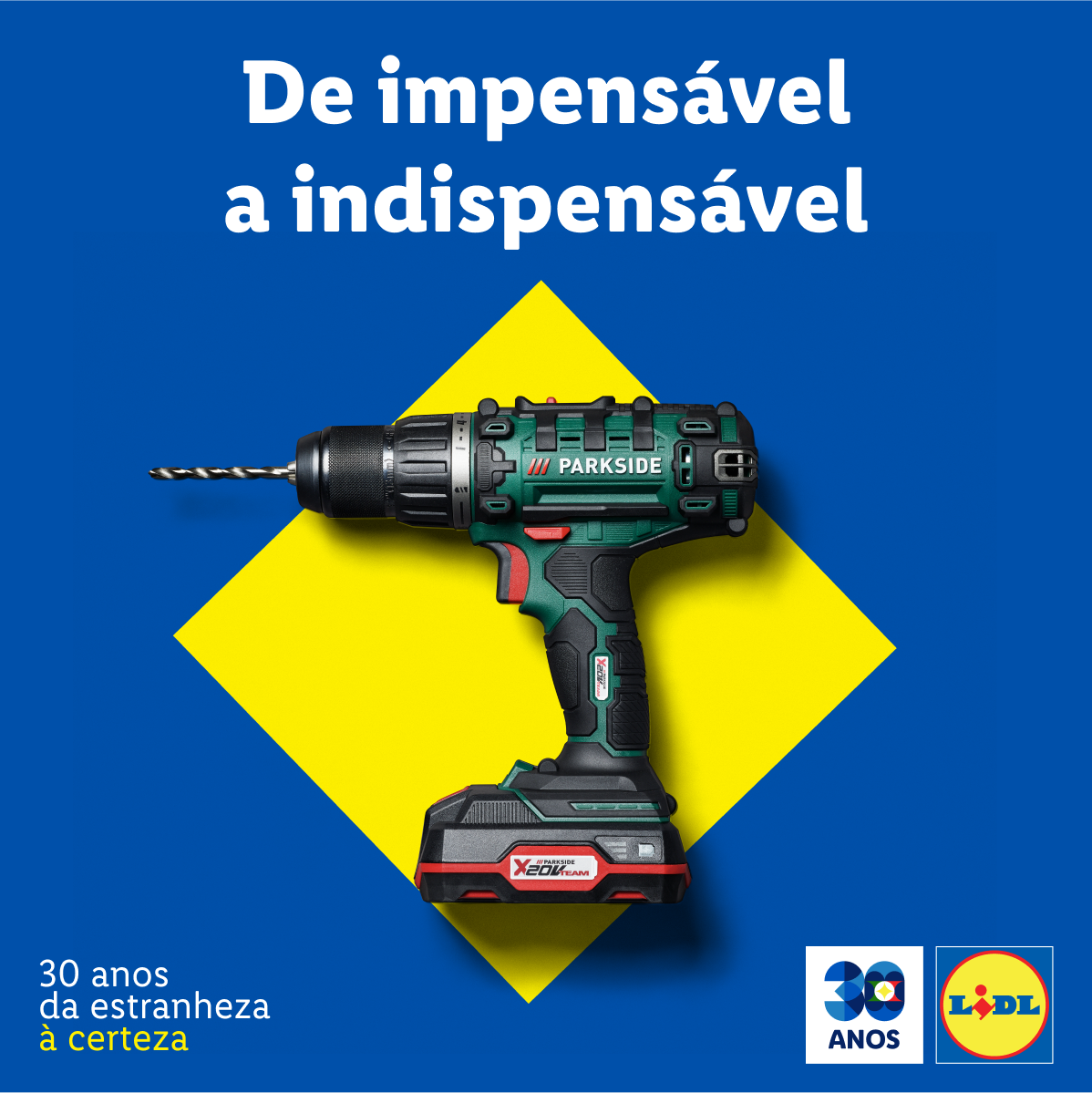 Parafusadeira e bateria Parkside, 30 anos LIDL.