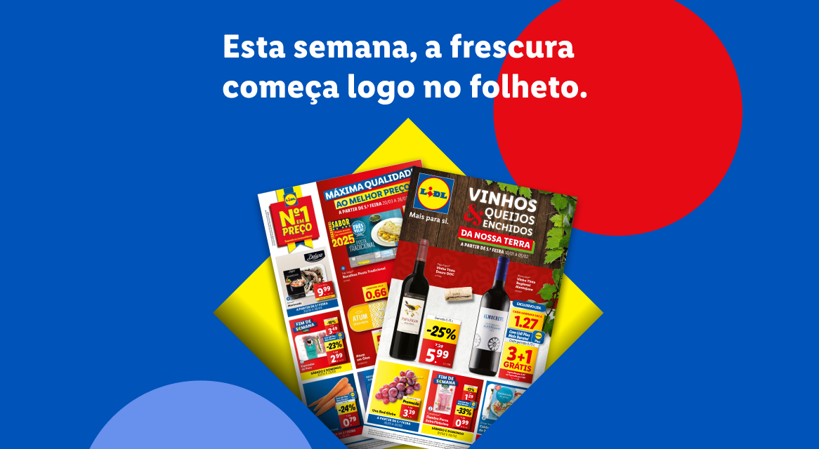 Ofertas LIDL: vinhos, queijos, enchidos e outros produtos alimentares.
