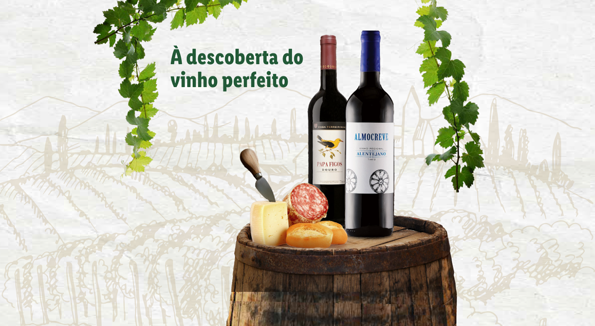 Vinhos Papa Figos e Almocreve, queijo e enchidos em barril.