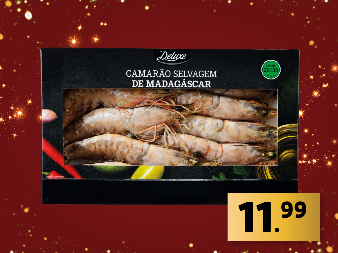 Camarão Selvagem Deluxe Madagáscar, 20/30, 11,99 €