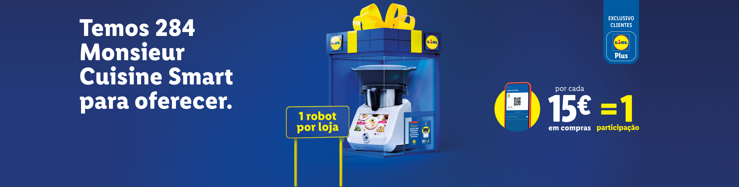 Promoção Lidl Plus: 284 Monsieur Cuisine Smart a oferecer por cada 15€ em compras.
