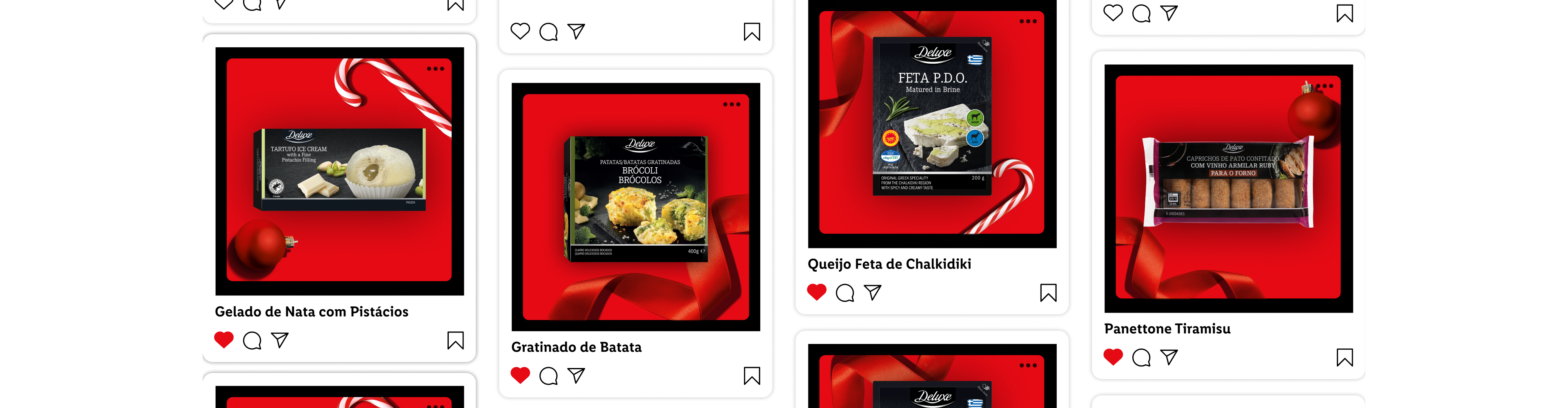 Gelado de nata com pistácios, gratinado de batata, queijo feta e panettone Tiramisu Deluxe.