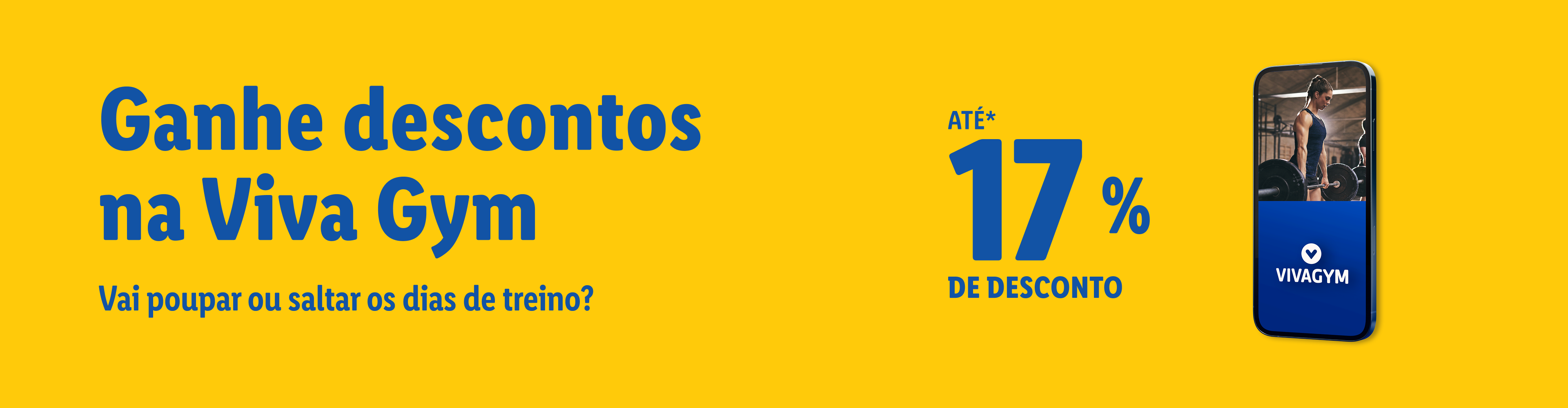 Anúncio da Viva Gym com oferta de até 17% de desconto.