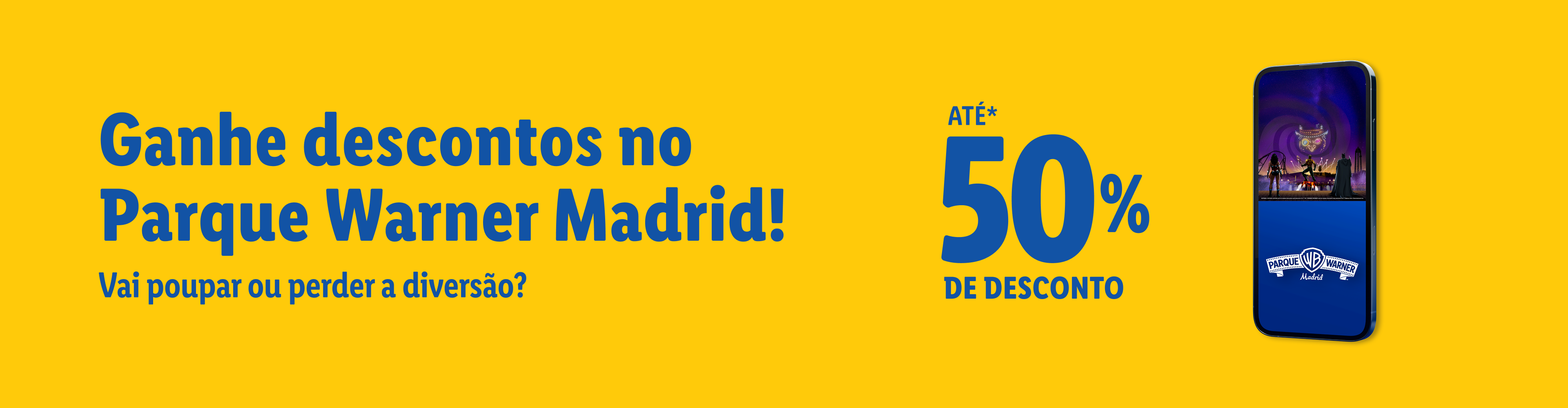 Ganhe até 50% de desconto no Parque Warner Madrid!