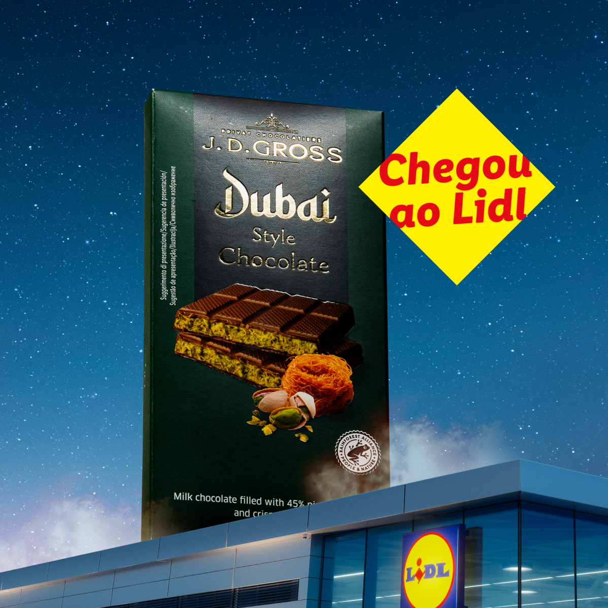 Chocolate J.D. Gross estilo Dubai chegou ao Lidl.