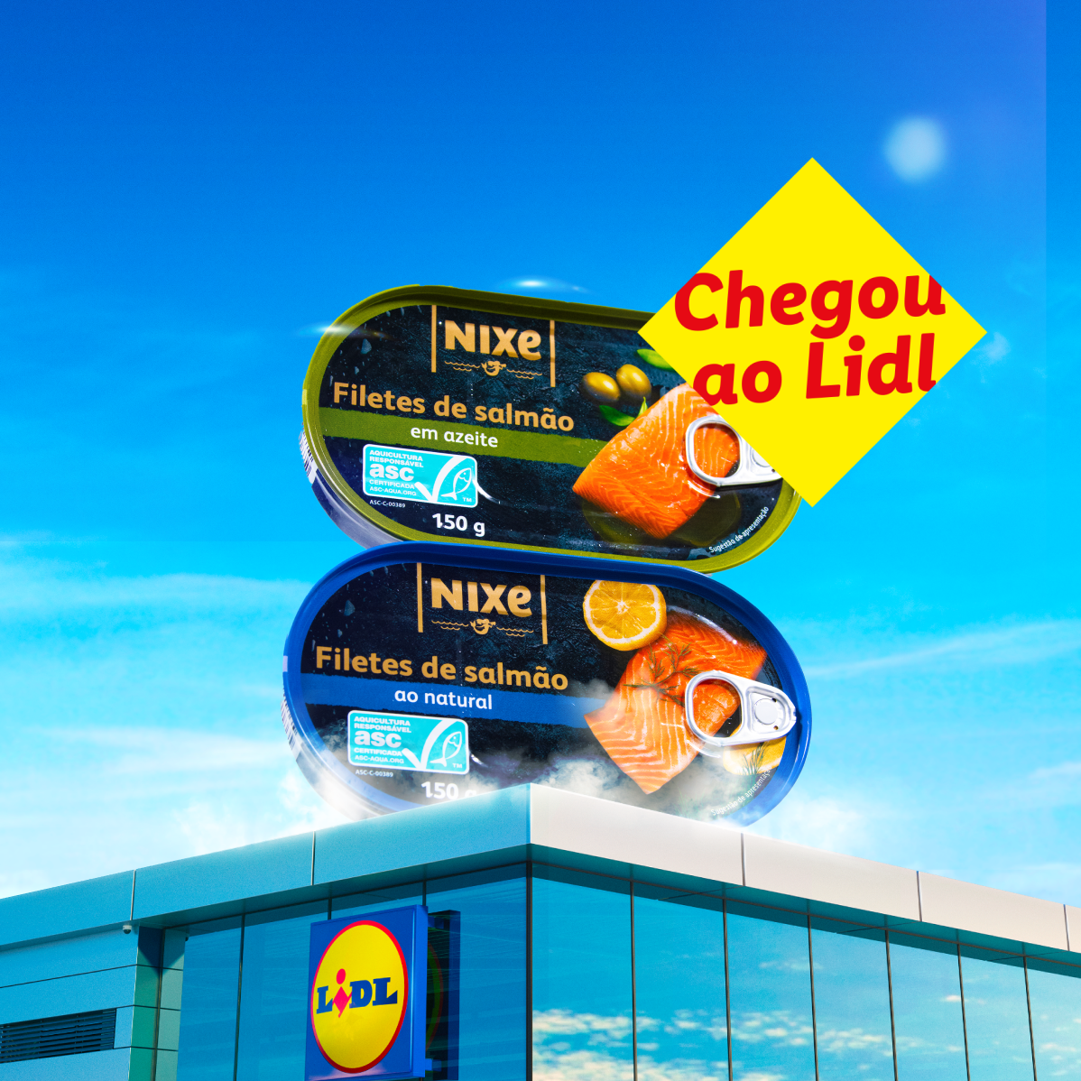 Latas de filetes de salmão Nixe chegaram ao Lidl.