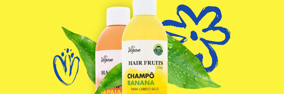 Shampoos Hair Fruits Cien: banana, vegano.