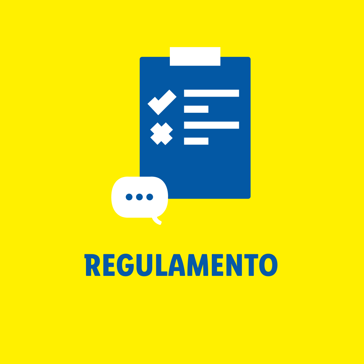 Regulamento, lista de verificação e ícone de bate-papo.