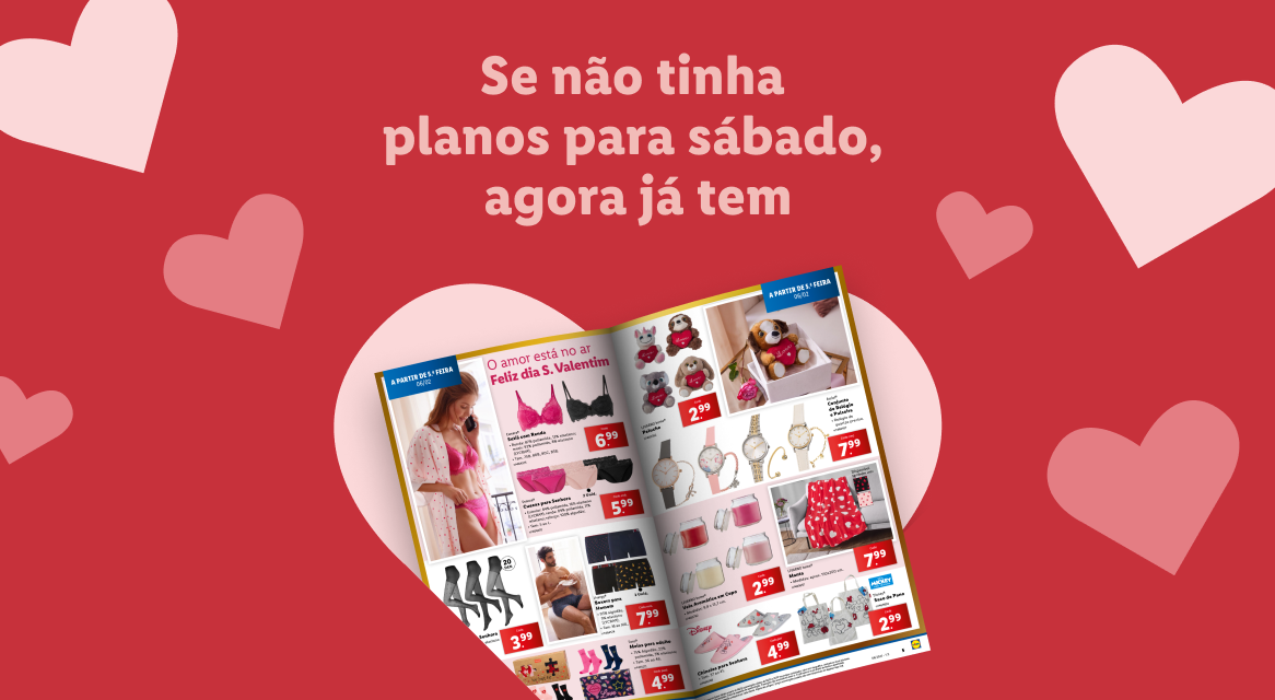 Presentes de Dia dos Namorados: lingerie, relógios, artigos Disney.