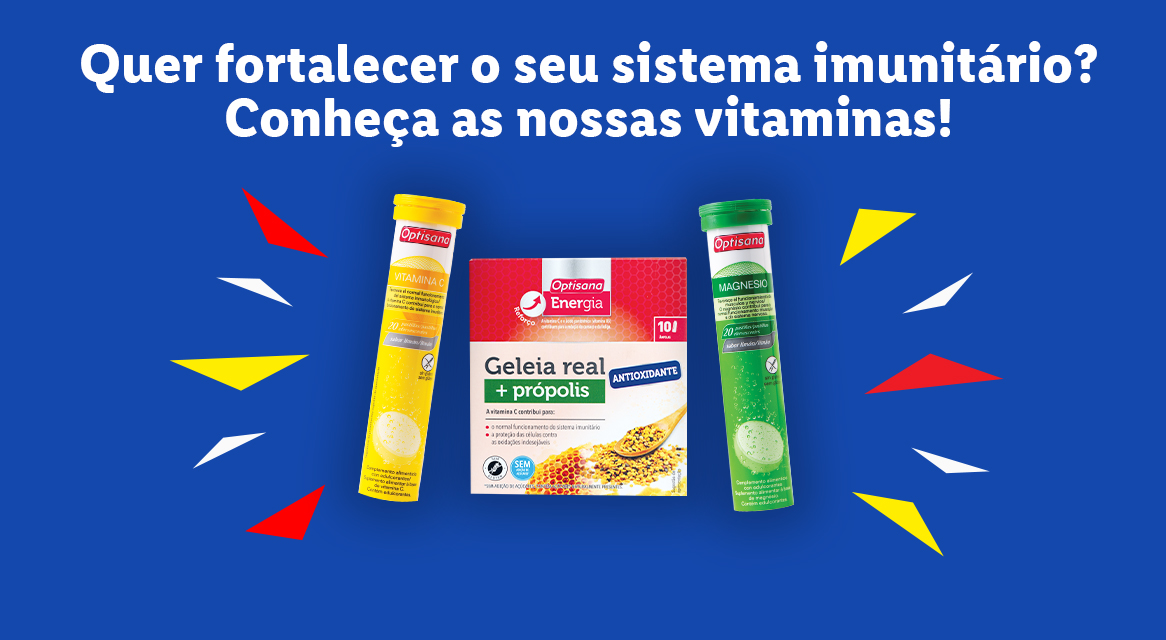 Vitaminas Optisana: vitamina C e magnésio para o sistema imunitário.