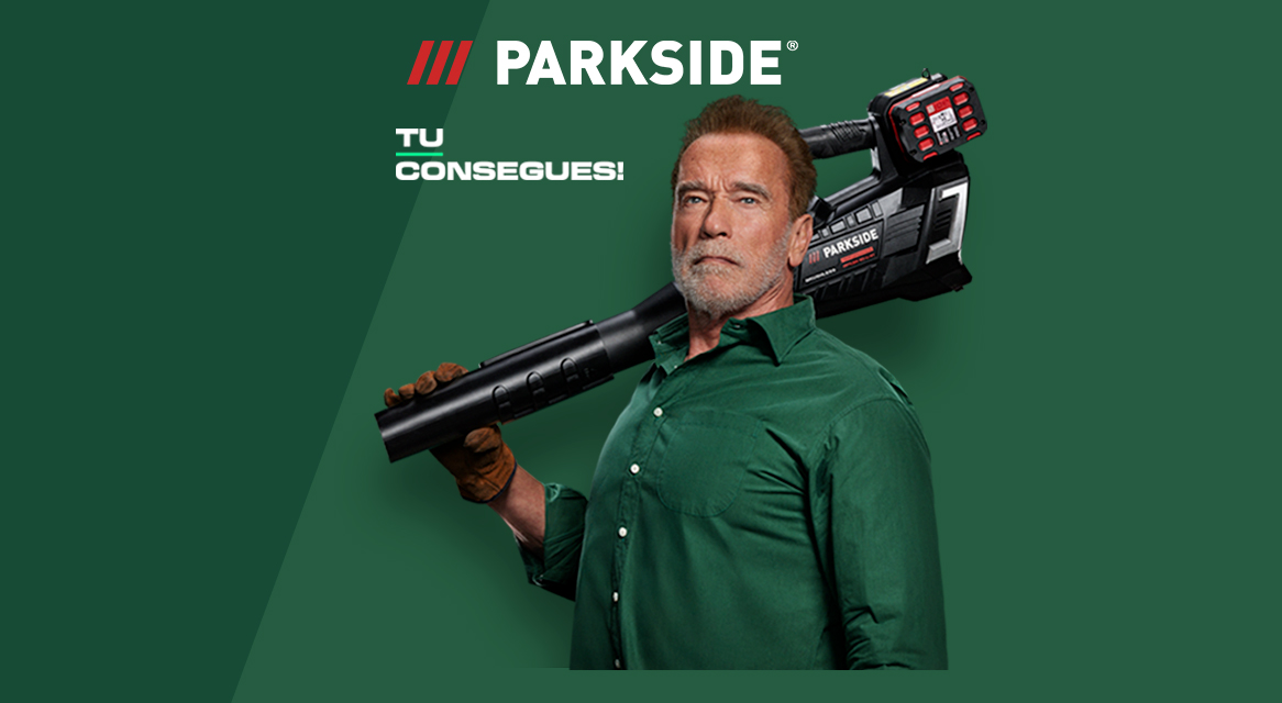 Ferramentas Parkside com Arnold Schwarzenegger.