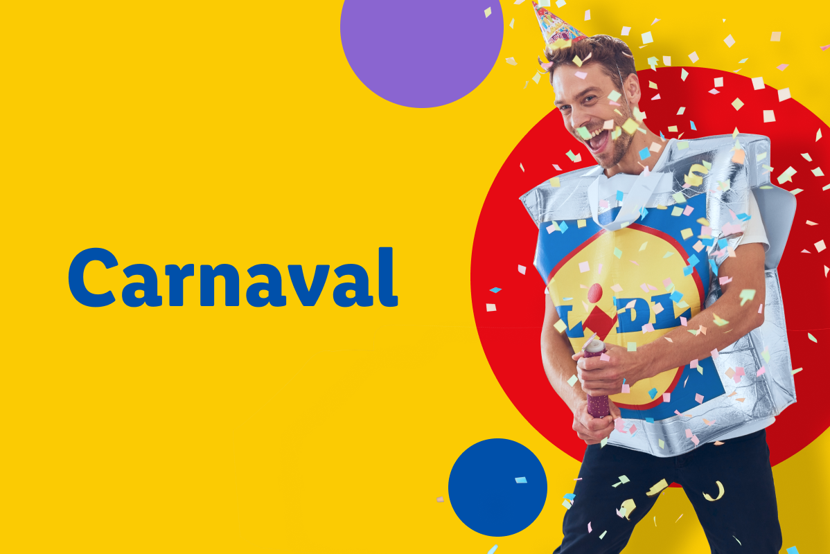 Fantasia de carnaval LIDL, confete, festa
