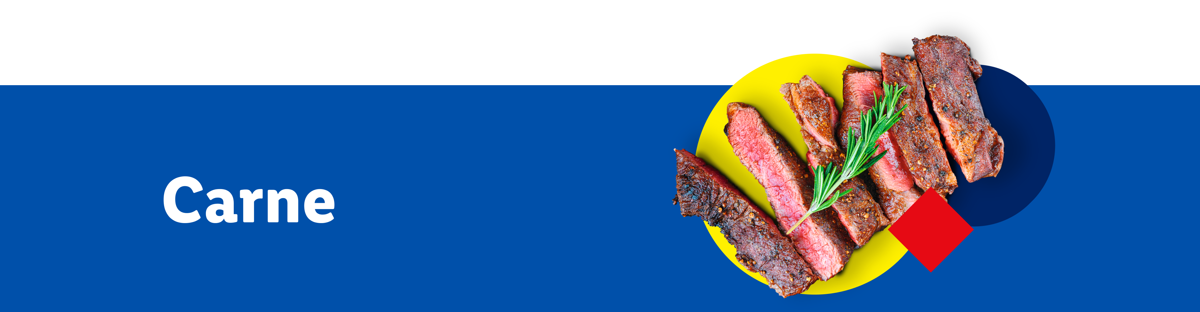 Carne grelhada em fatias, servida num prato amarelo sobre fundo azul.