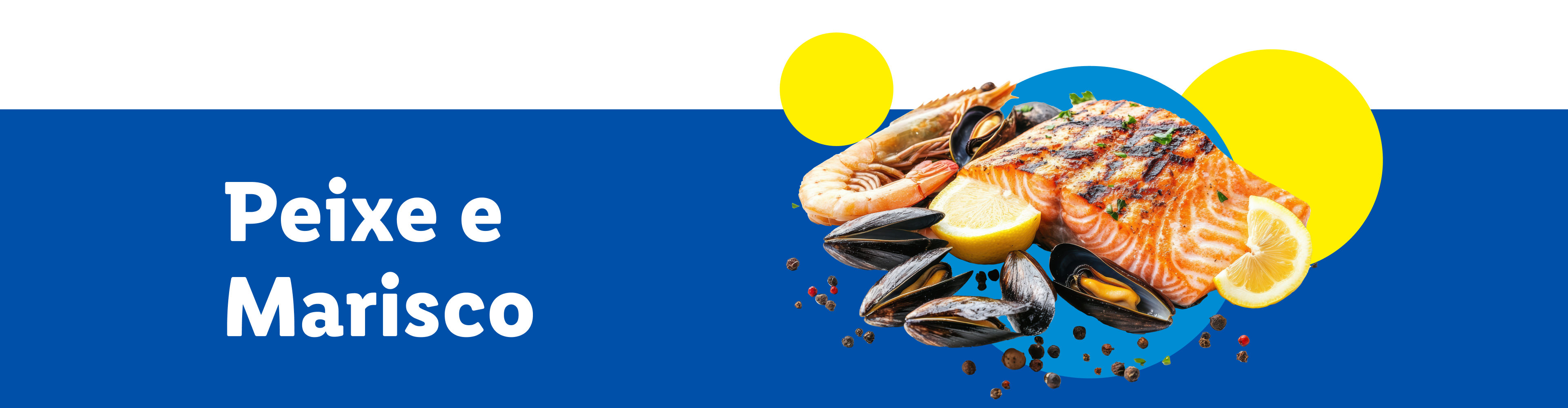 Peixe e marisco grelhados com limão e ervas.