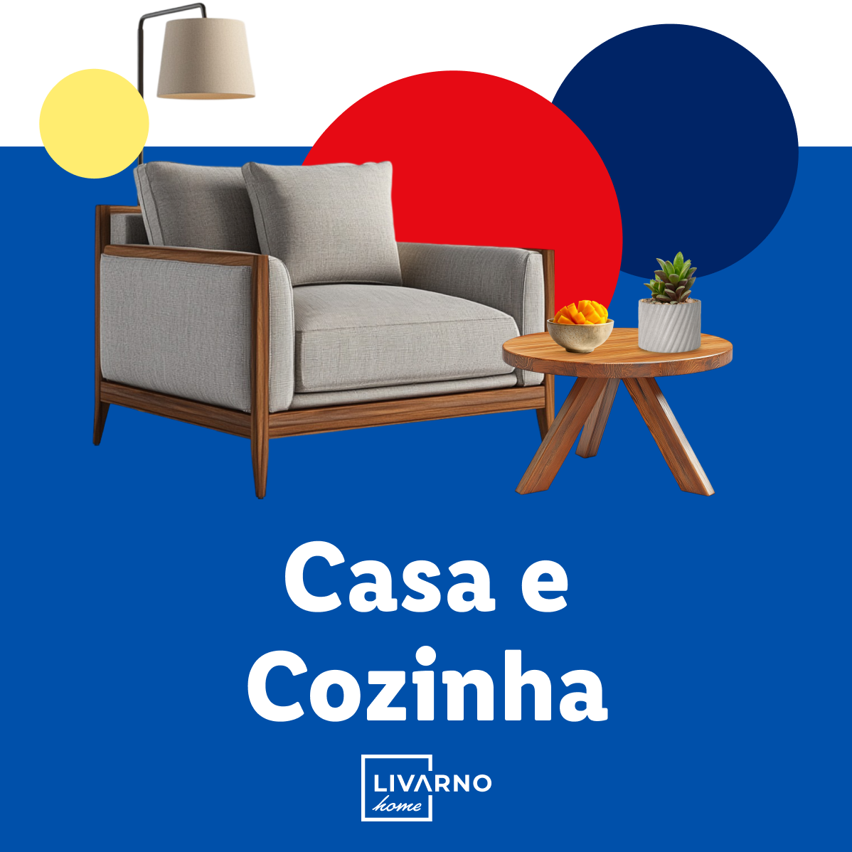 Poltrona e mesa de centro Livarno Home em estilo moderno, para casa e cozinha.