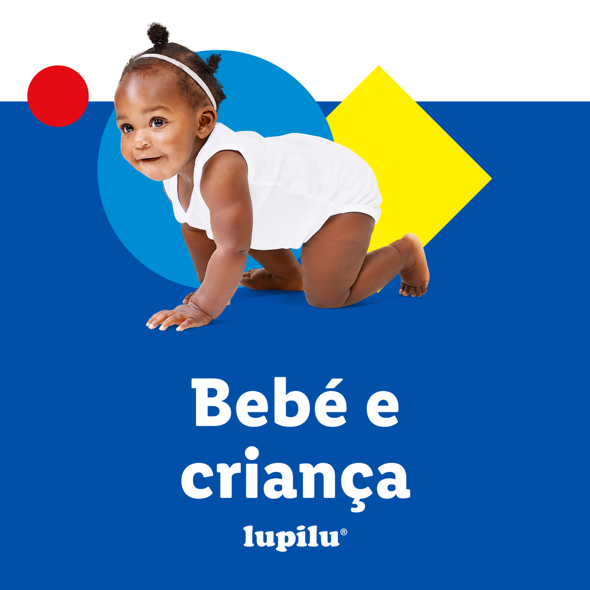 Bebê engatinhando, vestindo Lupilu. Bebê e criança.