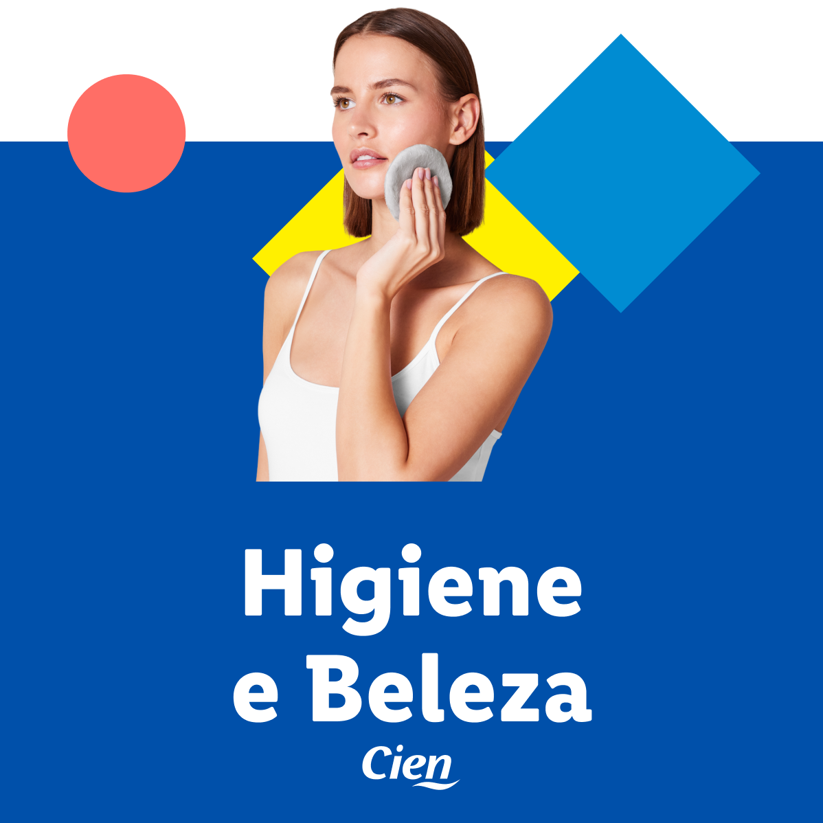 Higiene e Beleza Cien: mulher usando demaquilante.
