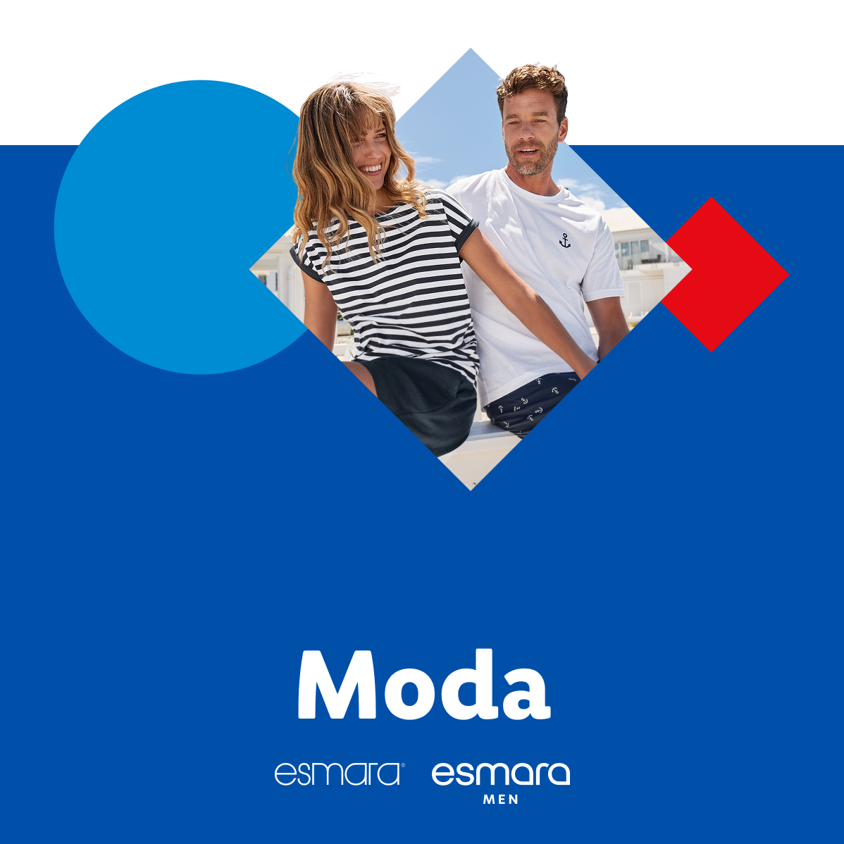 Moda Esmara: Roupas de casal estilo náutico.