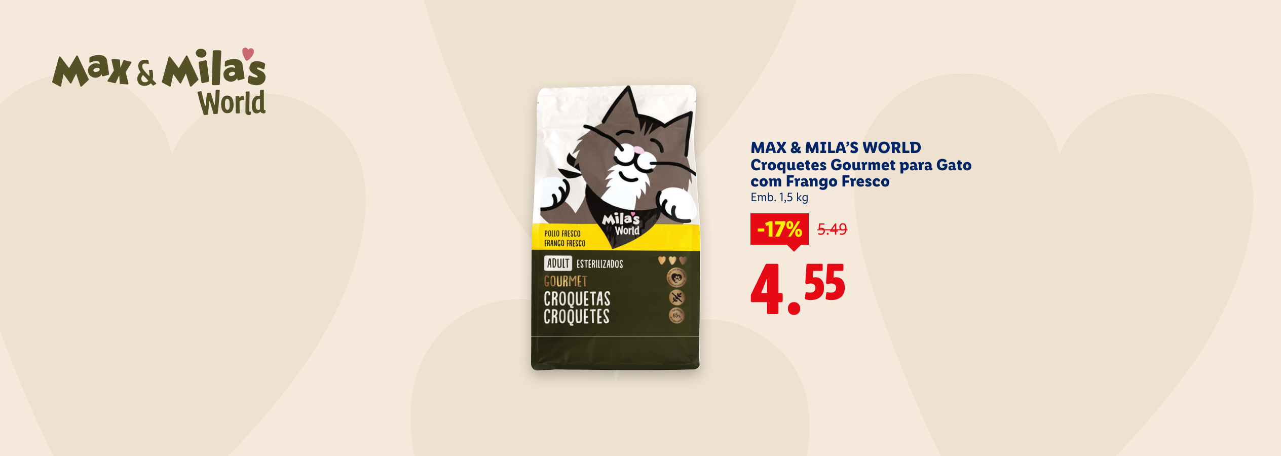 Croquetes gourmet para gato com frango fresco em promoção.