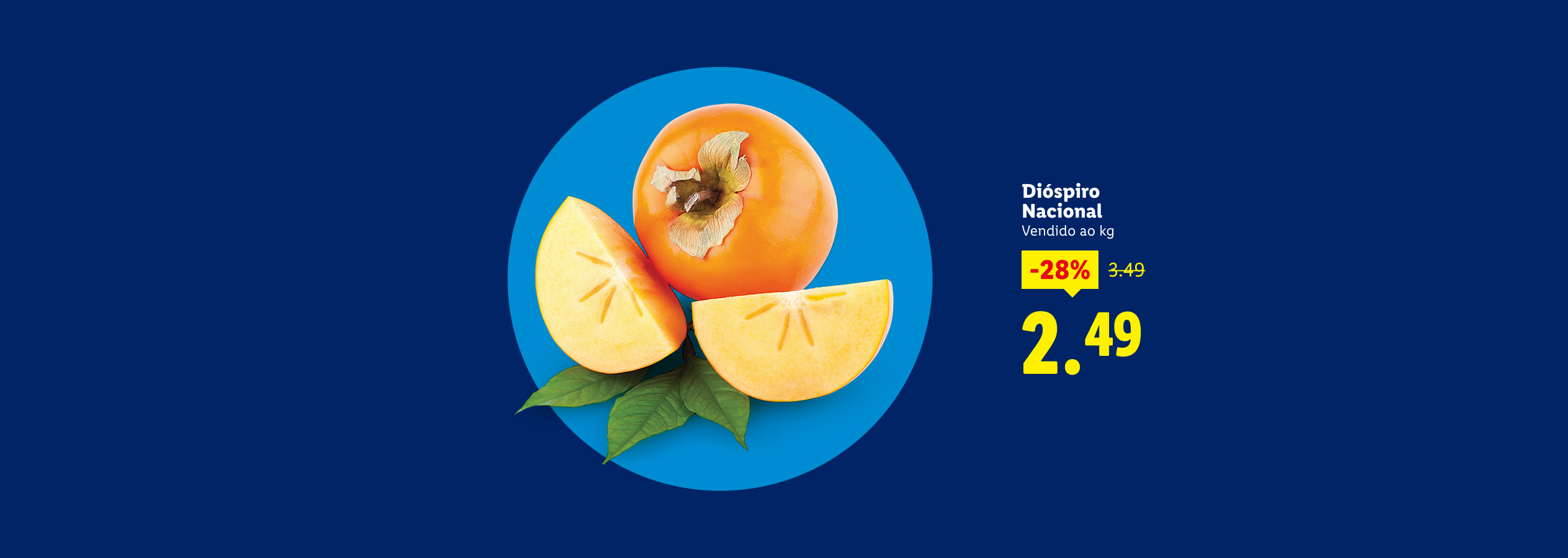 Dióspiro nacional em promoção a 2,49€ por kg.