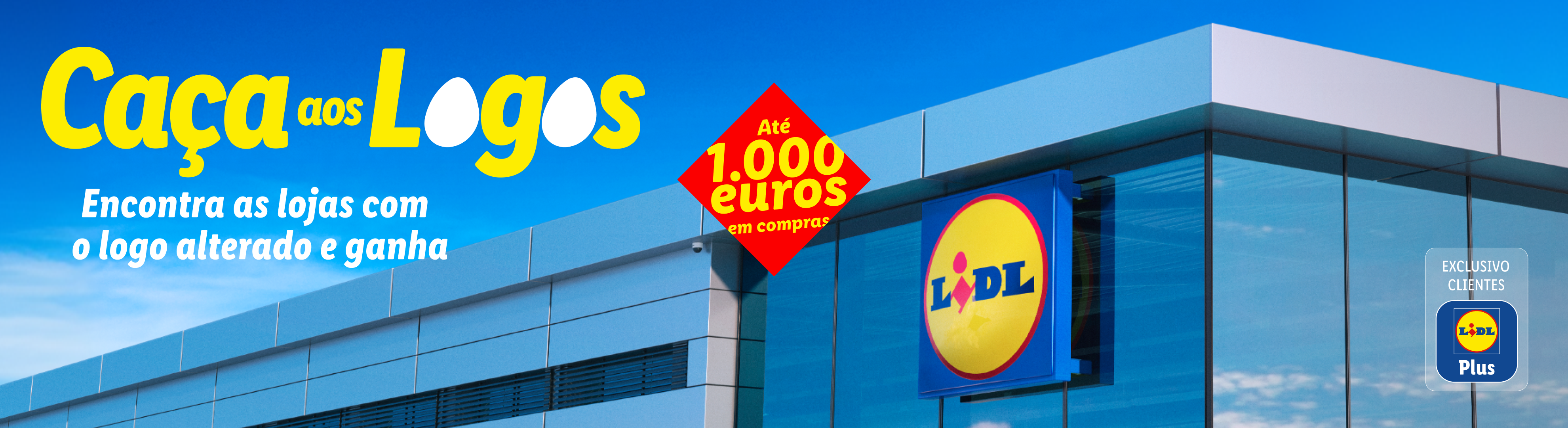 Promoção 'Caça aos Logos' com até 1.000 euros em compras e logo alterado.