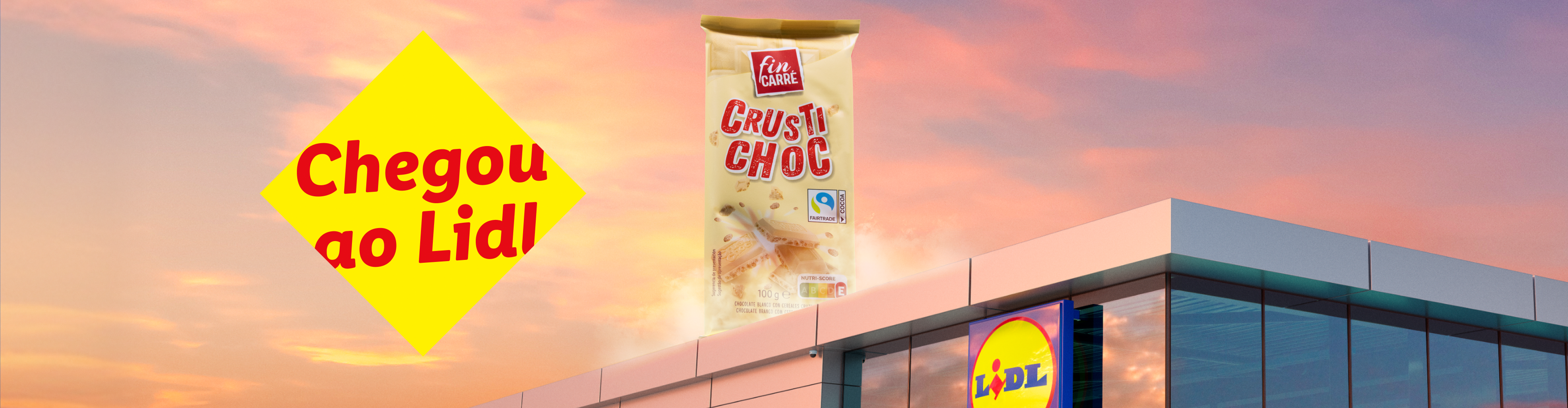 Chocolate branco crocante com cereais, agora disponível no Lidl.