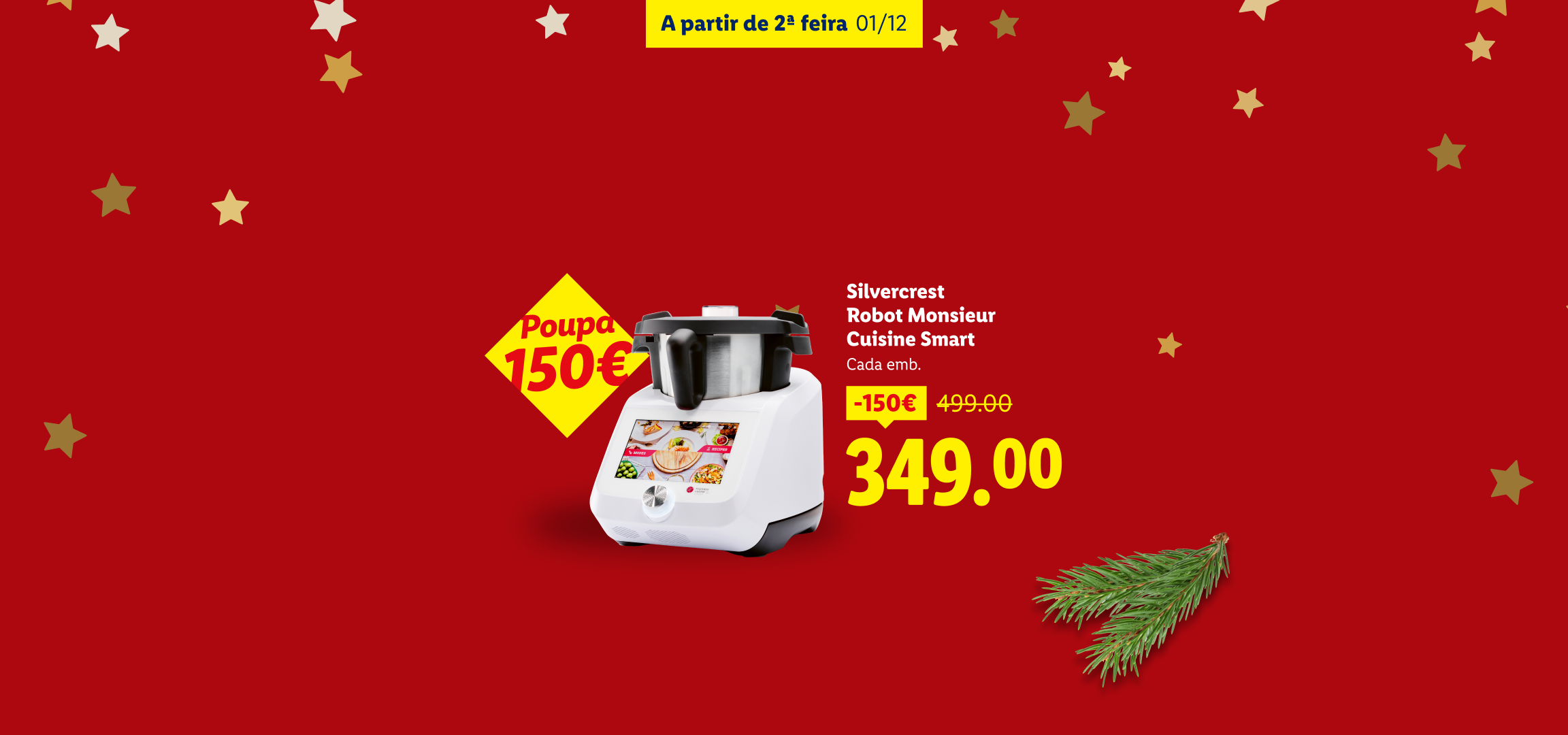 Silvercrest Robot Monsieur Cuisine Smart com desconto de 150€, agora 349€, disponível a partir de 01/12.