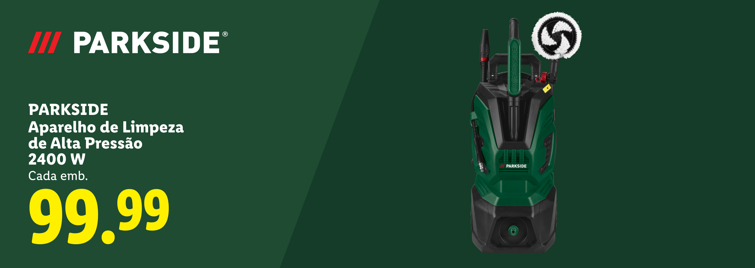 Aparelho de limpeza de alta pressão de 2400 W por 99,99€.