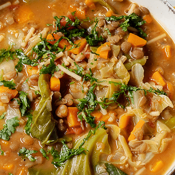 Sopa de Lentilhas e Couve Portuguesa