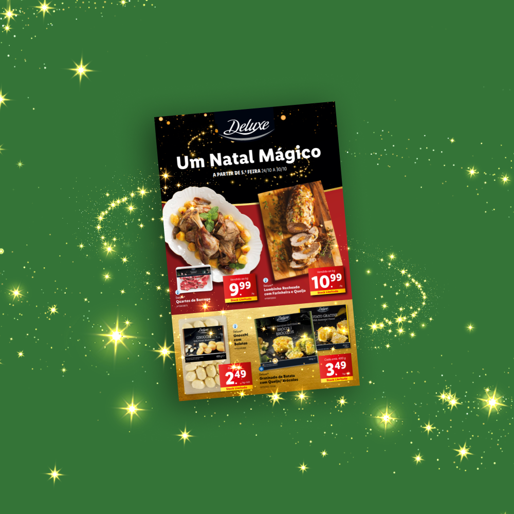 Menu de Natal:  pernil de cordeiro, lombo recheado, gnocchi e gratinado de batata.
