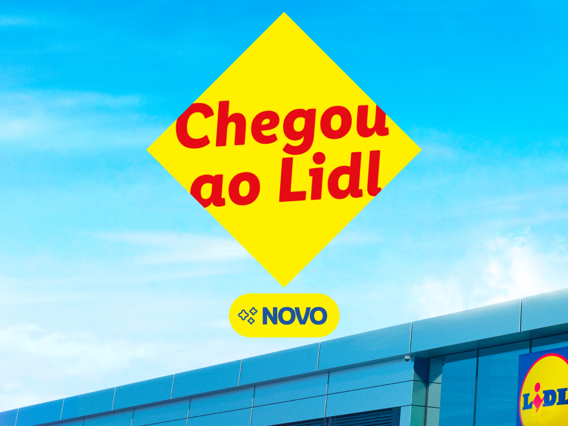 Anúncio da chegada de um novo produto ao Lidl, com destaque para a marca Novo.