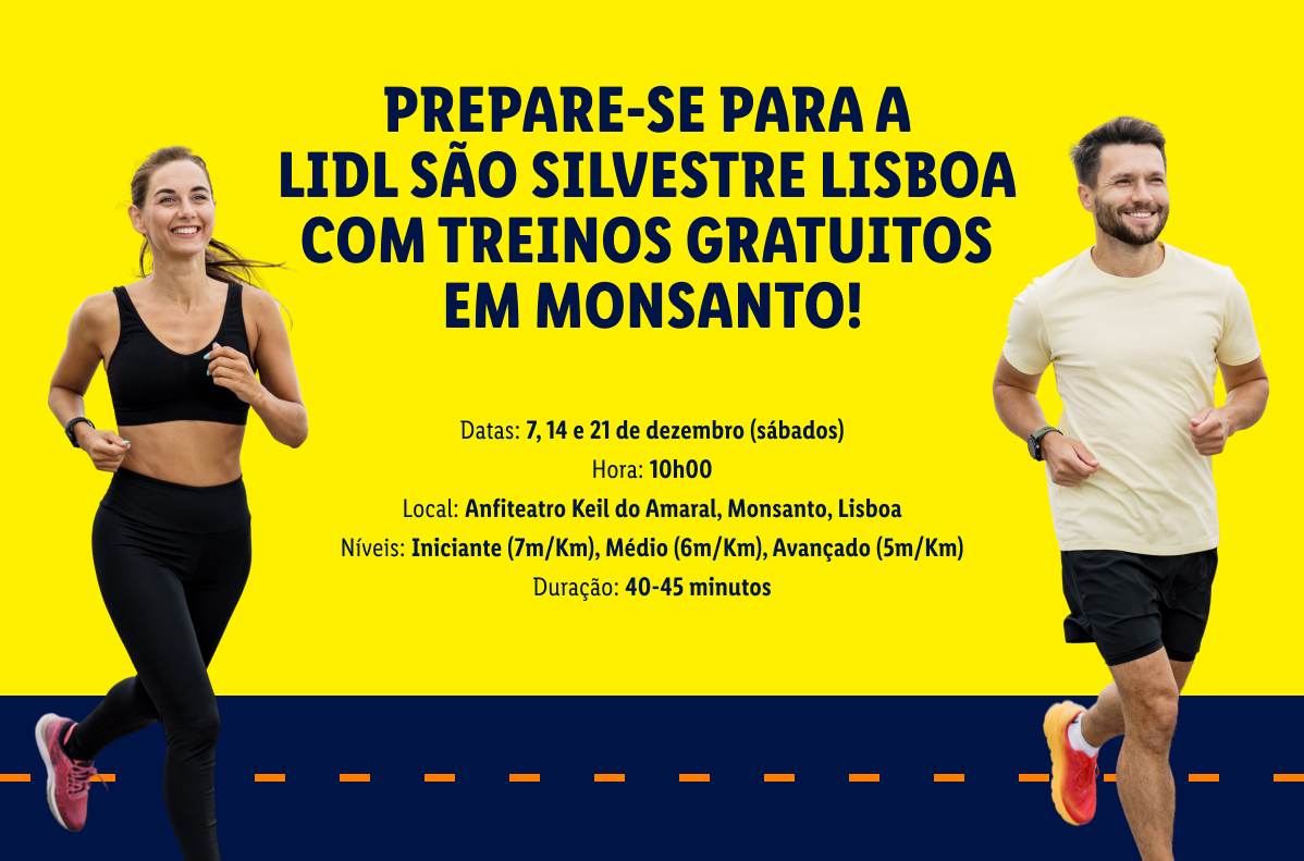 LIDL São Silvestre Lisboa: Treinos gratuitos de corrida em Monsanto.