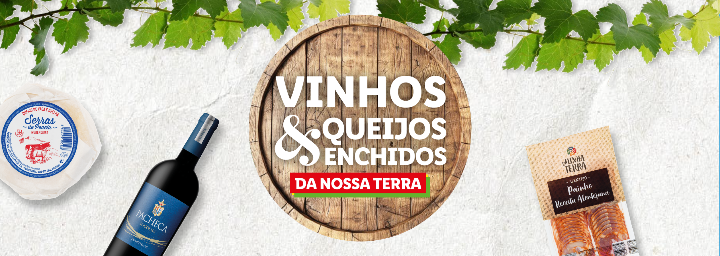 Vinhos, queijos e enchidos da nossa terra, com queijo de vaca e ovelha, vinho tinto e painho.