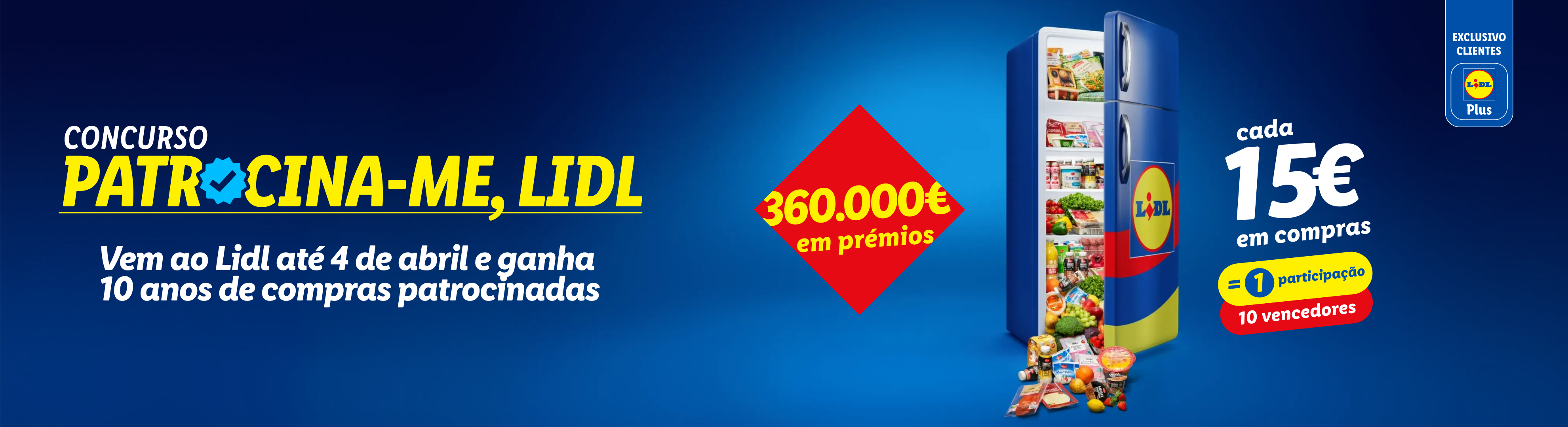 Concurso Lidl: Ganhe 10 anos de compras patrocinadas e 360.000€ em prémios.