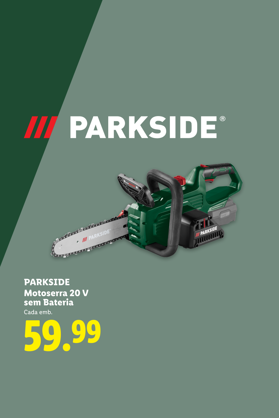 Motosserra 20 V sem bateria por 59,99€
