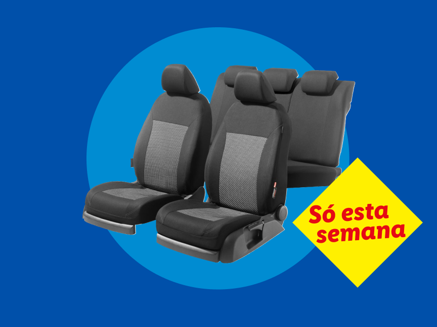 Capas de assento de carro em promoção por tempo limitado.