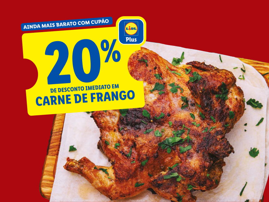Promoção Lidl Plus: 20% de desconto em carne de frango.
