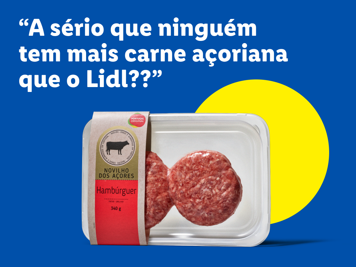 Hambúrgueres de carne açoriana da marca Lidl.