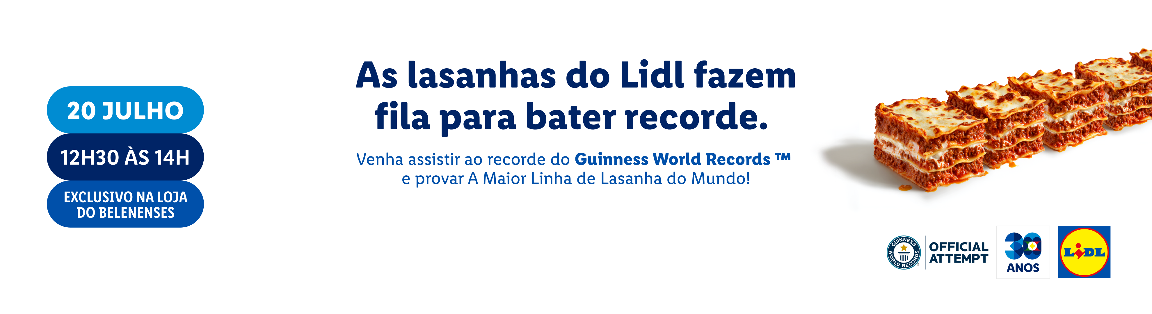 Lasanhas Lidl em fila para bater recorde Guinness.
