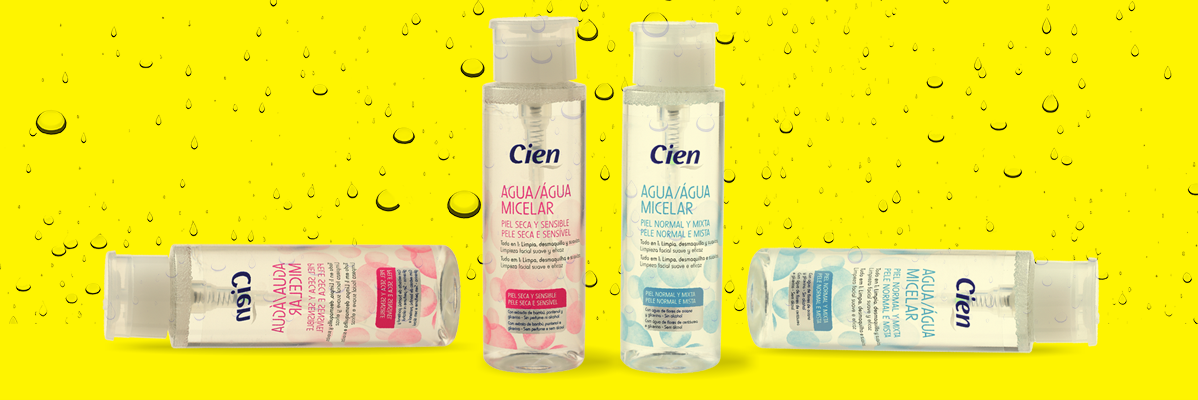 Água micelar Cien para pele seca/sensível e normal/mista.