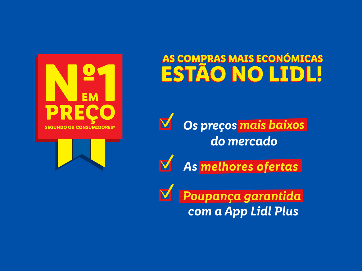 Lidl anuncia as compras mais econômicas com os preços mais baixos do mercado e ofertas na app Lidl Plus.
