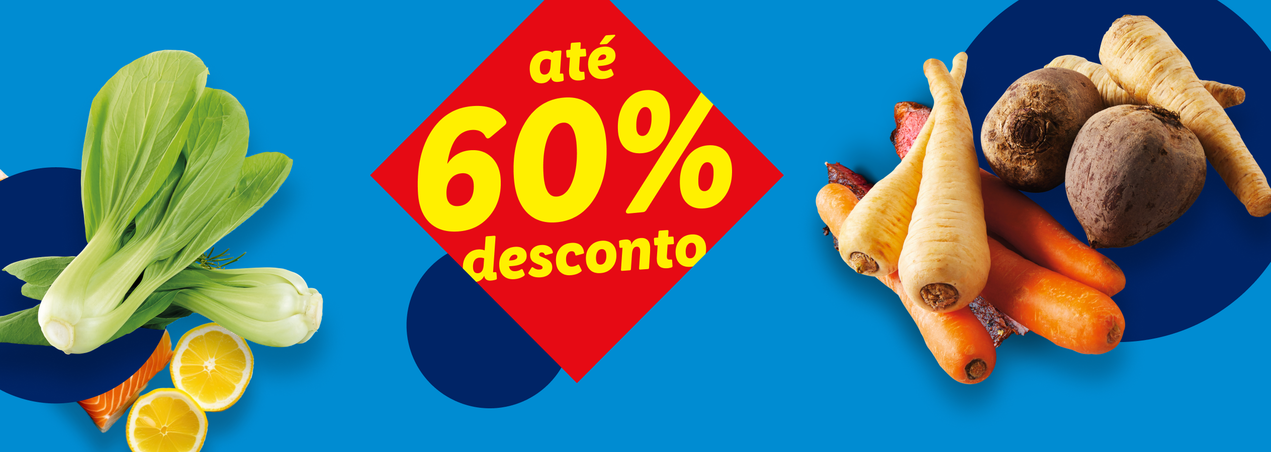 Bok choy, limões, cenouras, beterrabas e pastinacas com até 60% de desconto.