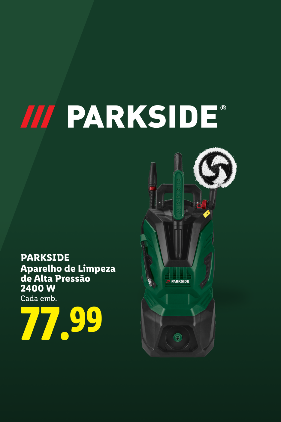 Aparelho de limpeza de alta pressão de 2400 W por 77,99.